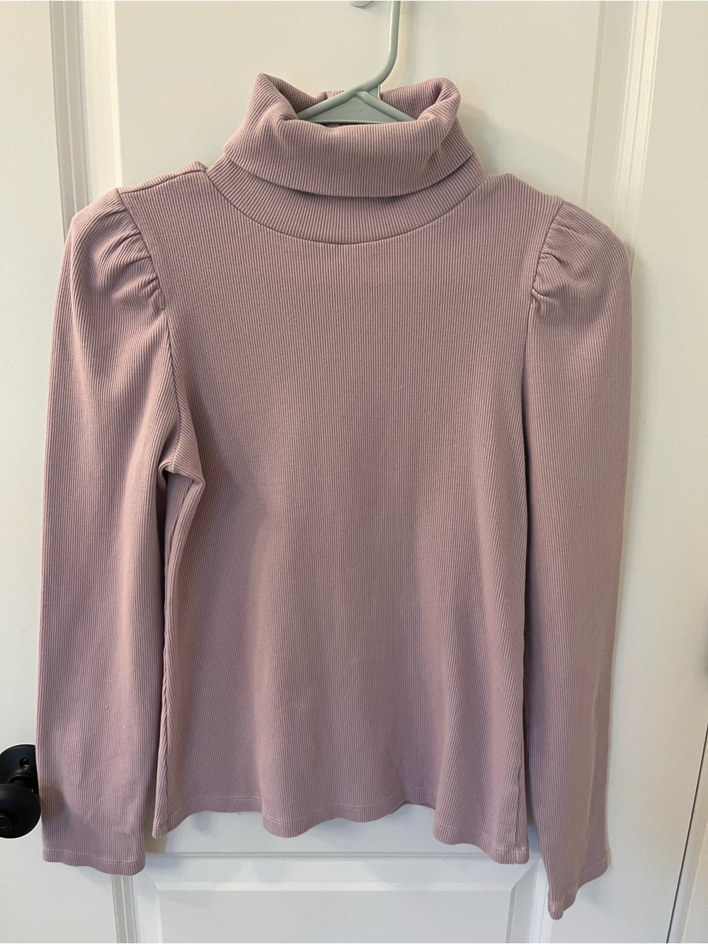 Women's lavender Turtleneck with Puff Shoulder